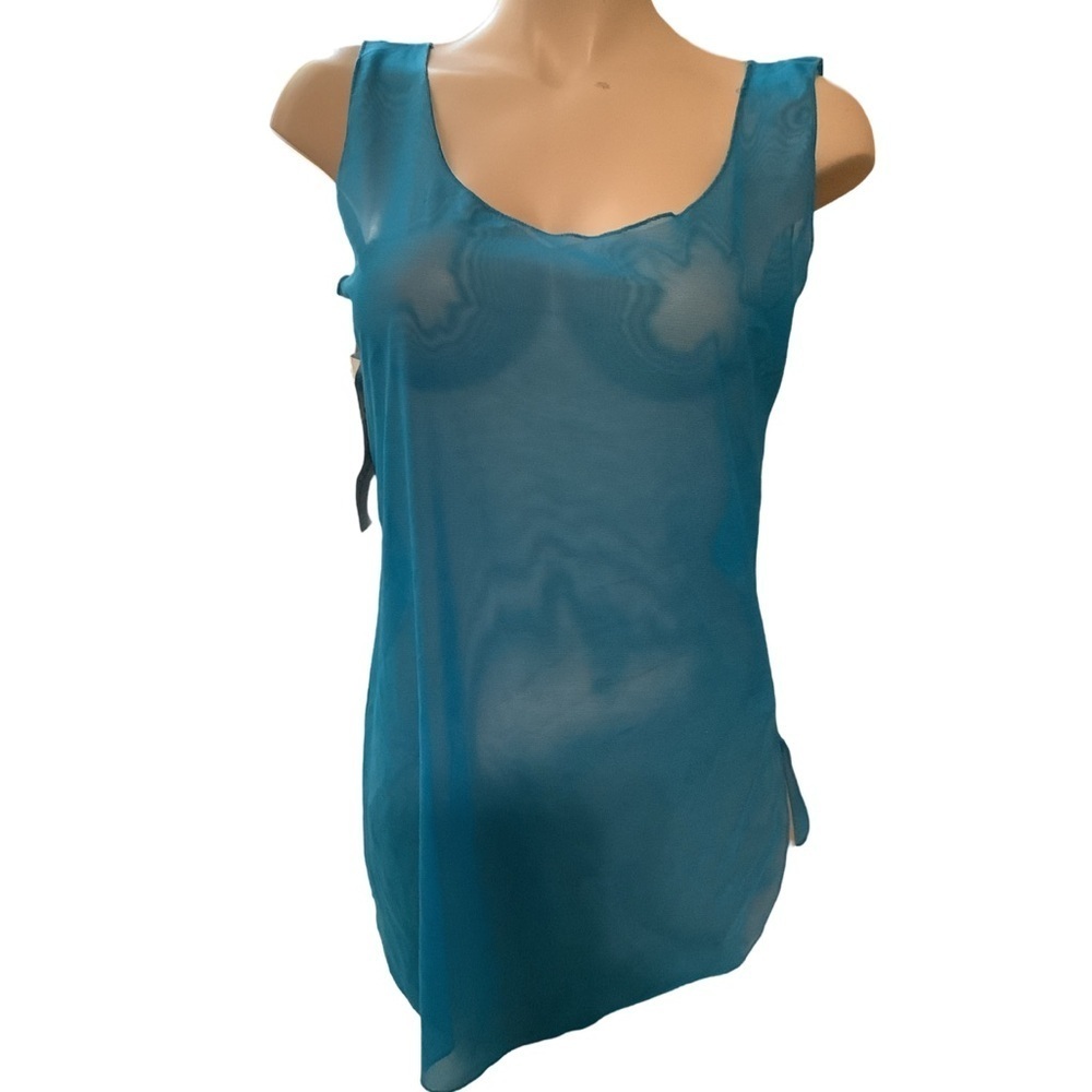 Zuliana Teal Mesh Beach Dress Size S/M Made in USA New With Tags